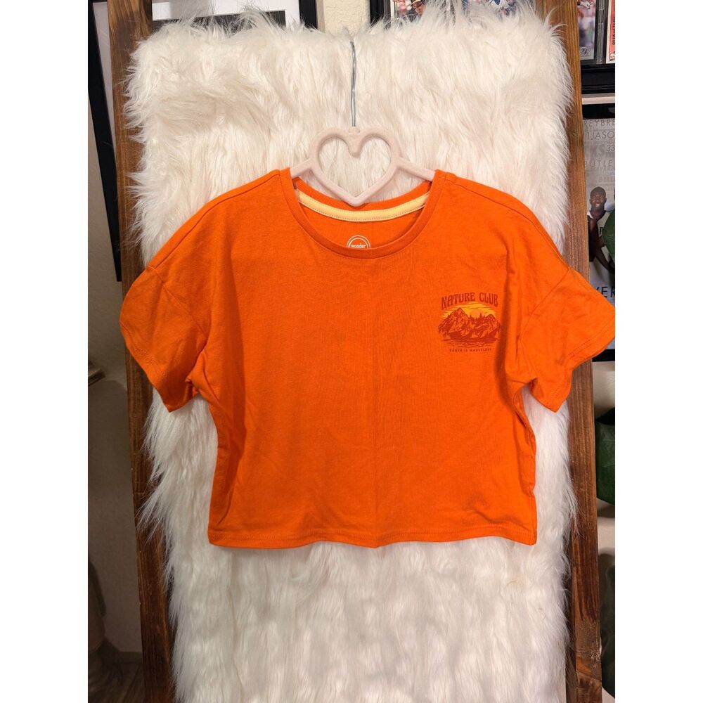 Little Girls Wonder-nation Orange Crop Top